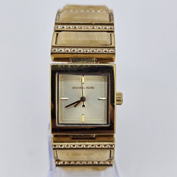 Michael Kors Women's Watch 24MM Gold Dial Gold Bracelet 6" New Battery - Picture 3 of 15